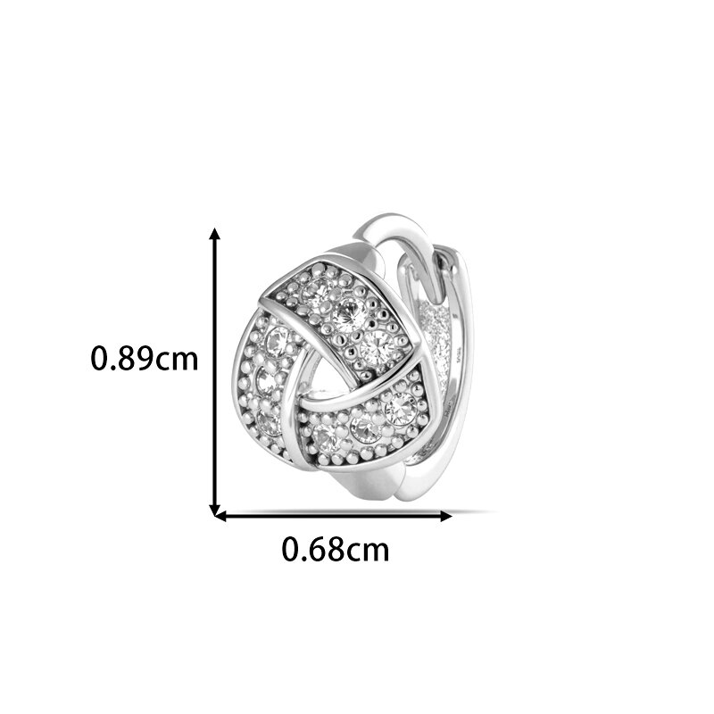 Geometric Figure Copper Gold Color Zircon Women's Hoop Earrings h5Picture2