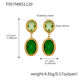 F957 - Green Faceted Stone Gold Earrings Picture10