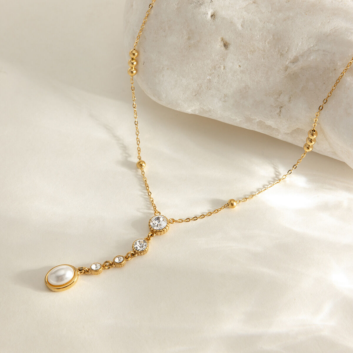 Sleek Circle Stainless Steel Waterproof&Anti-tarnish Gold Color Women's Pendant Necklaces Picture5