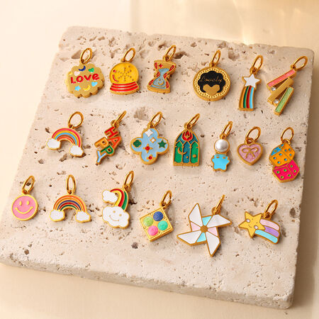 Polychrome Irregular Shape Stainless Steel Gold Color Waterproof&Anti-tarnish Women's Pendants