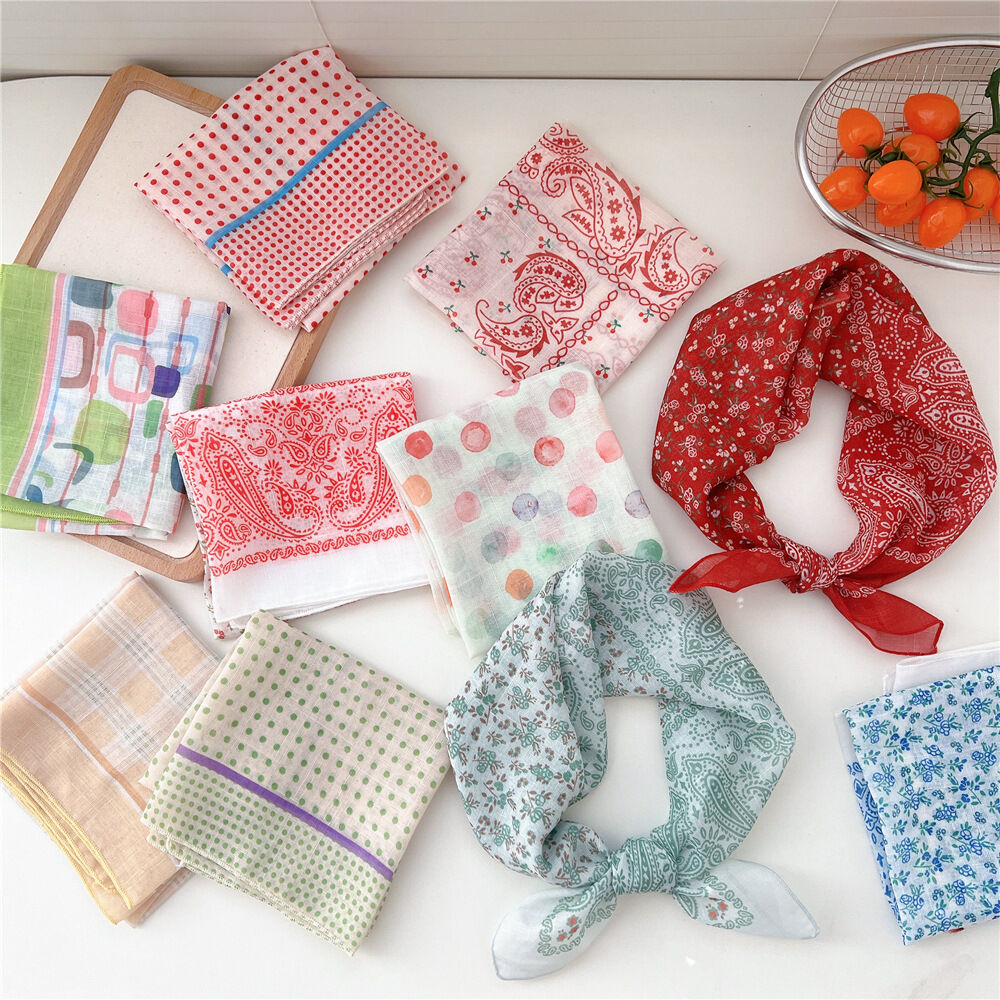 Bandana romántica de poliéster con lunares para mujer