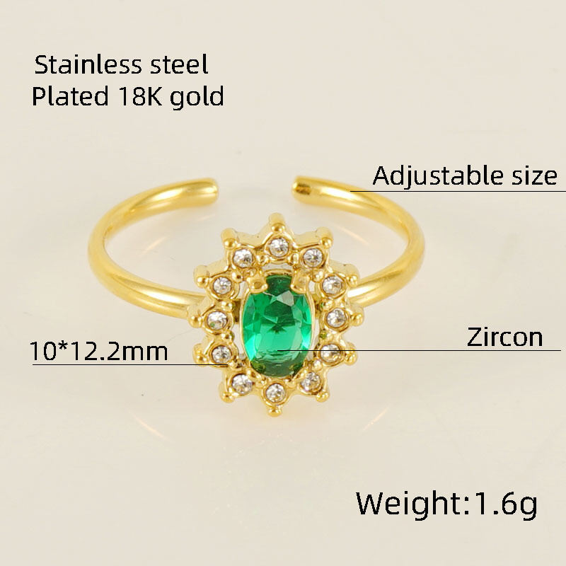 617 - Sunflower Ring [Green Diamond] Picture30