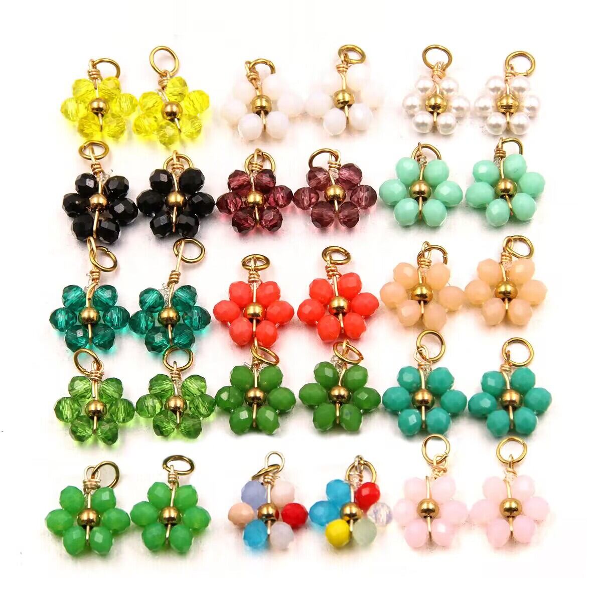 Delicate Natural Crystal Flower Stainless Steel Waterproof Women's Pendants h5 Picture2