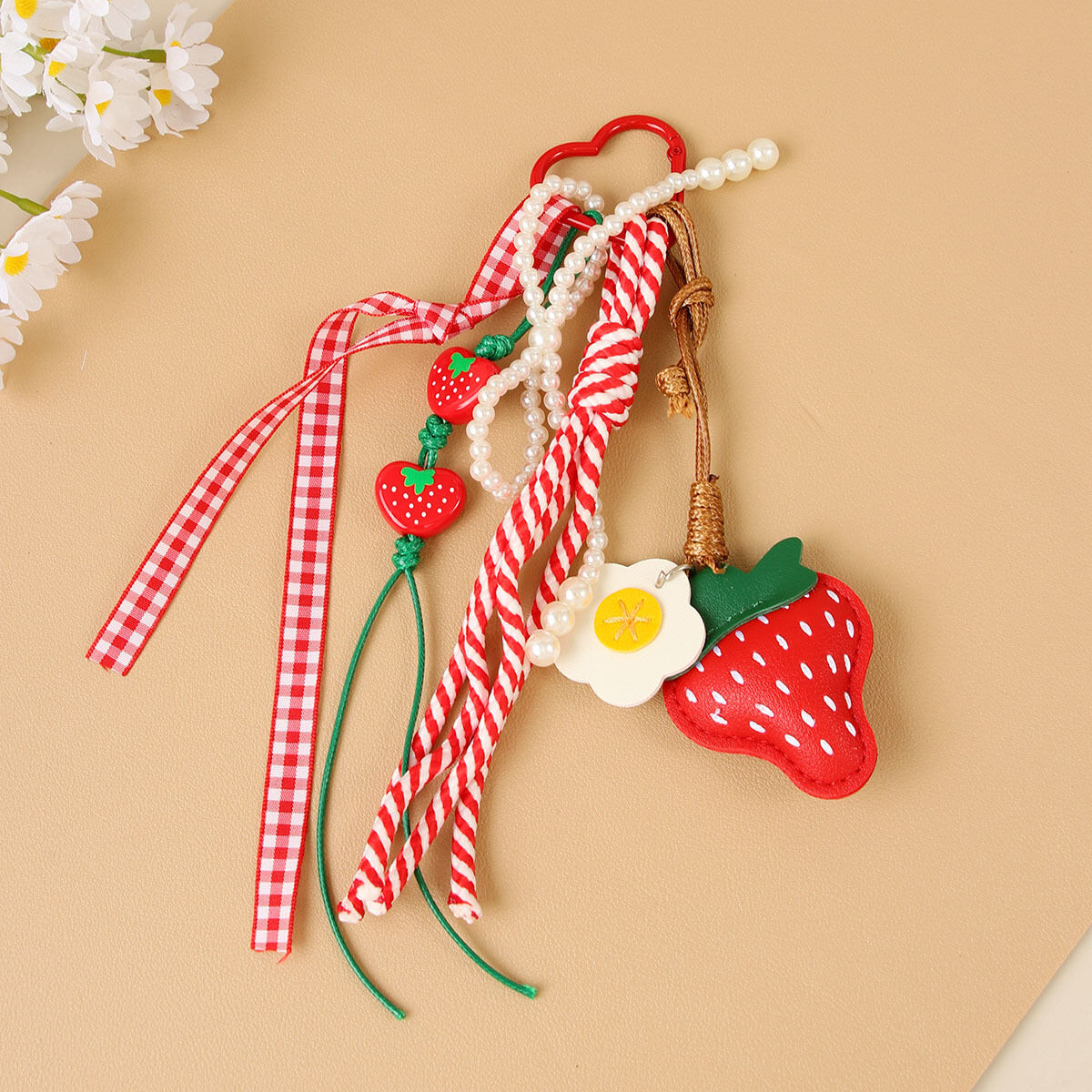Simple Series Sweet Strawberry PU Women's Bag Charms