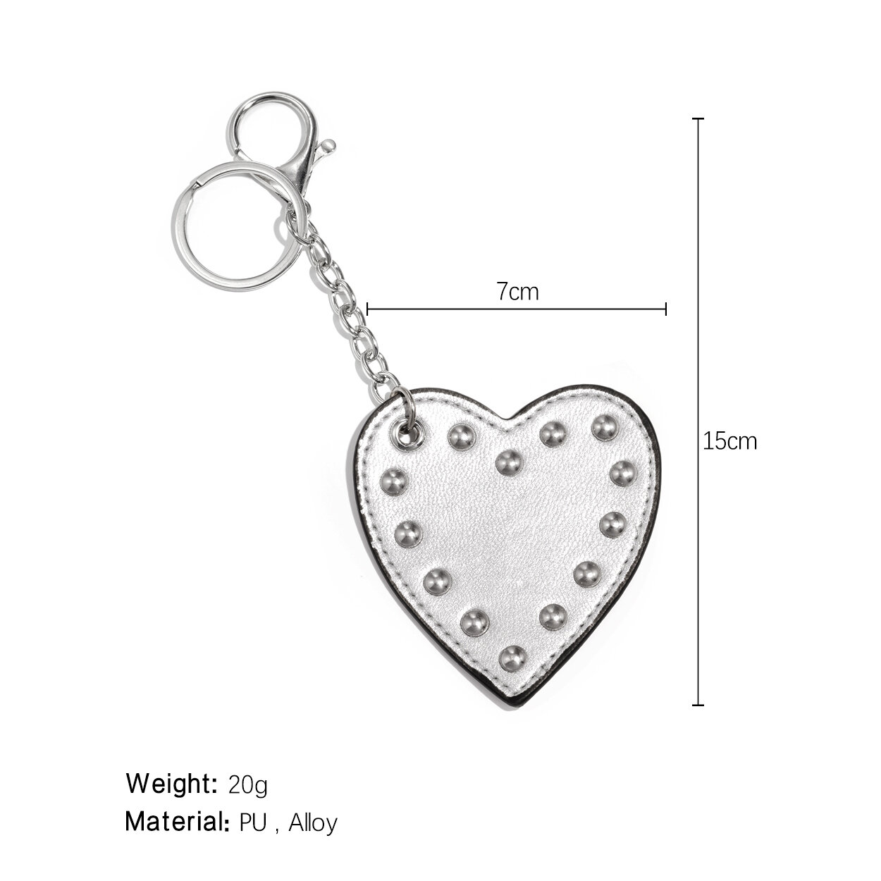 Romantic Colorful Heart Rivet PU Women's Bag Charms h5 Picture2