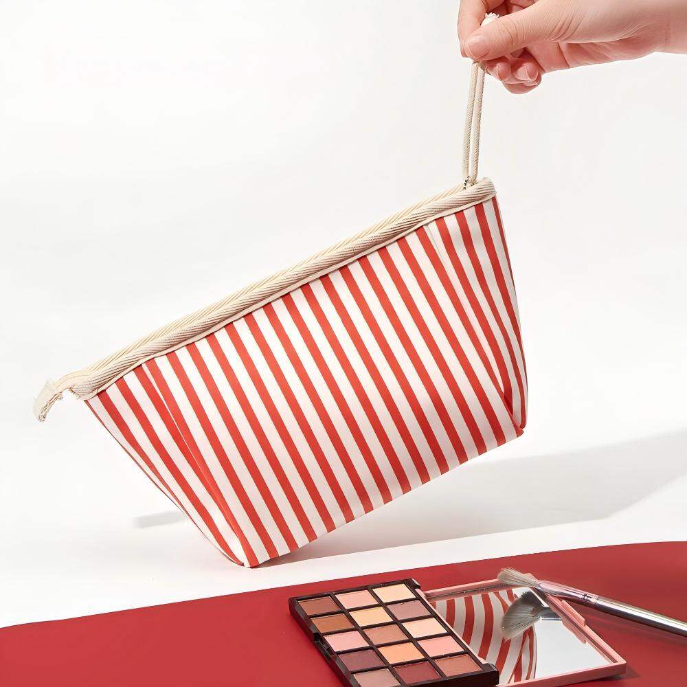 Simple Stripe Canvas Women's Makeup Bags h5 Picture3