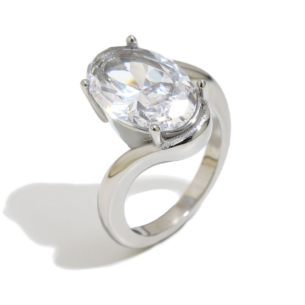 Oval Zircon Ring - Steel Color/Number 7 Picture5