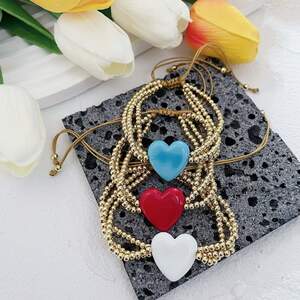 Romantic Glass Heart Beads Copper Women's Charm Bracelets h5 Picture4