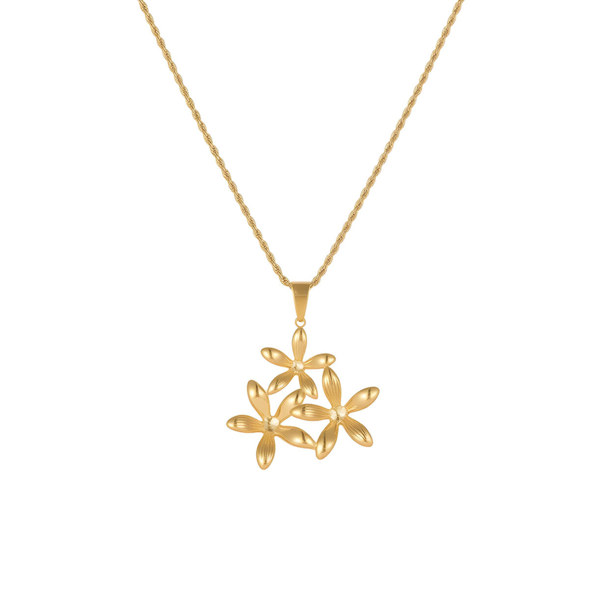 Luxurious Series Daily Flower Irregular Shape Stainless Steel Waterproof 18K  Gold  Women's Pendant Necklaces Picture5