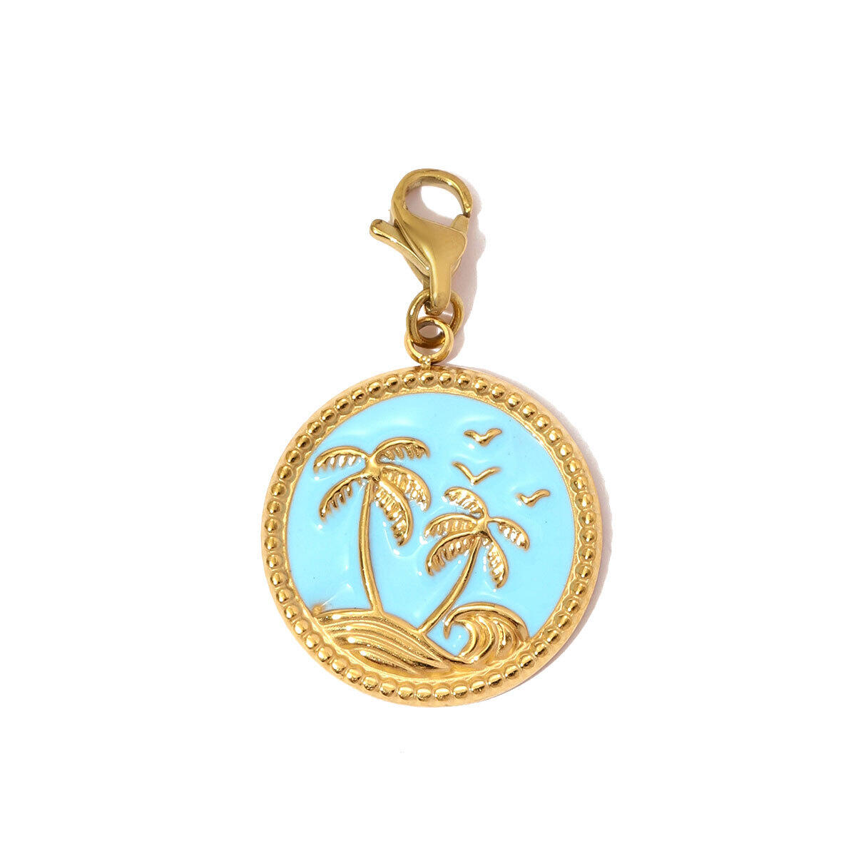 DIY Geometric Titanium Steel Lobster Clip Gold Color Women's Pendants h5