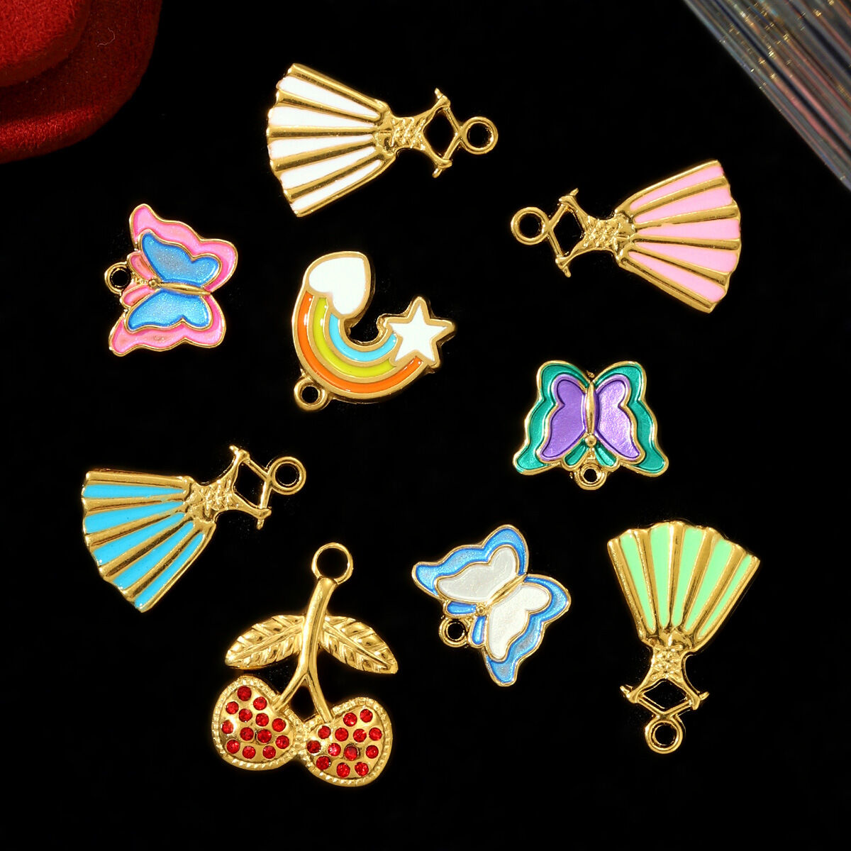 Delicate Dress Butterfly Titanium Steel Gold Color Women's Pendants h5 Picture5
