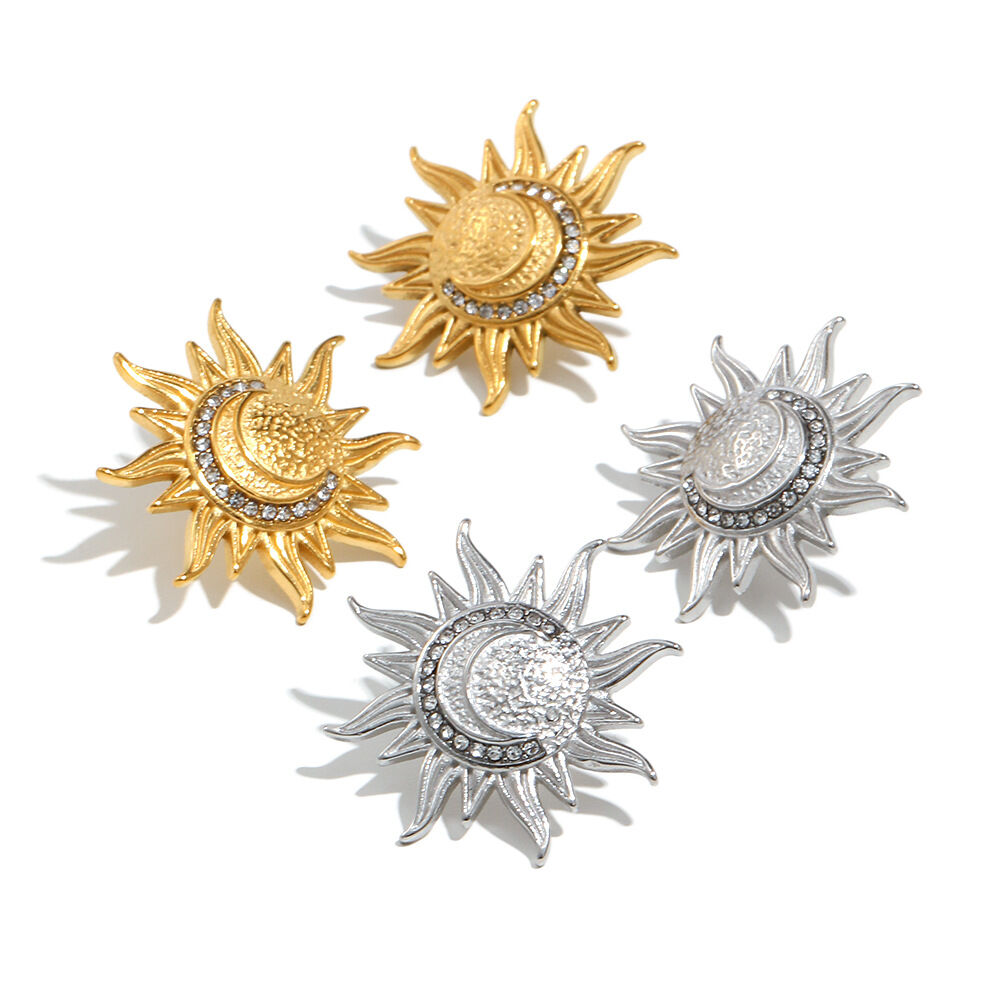 Sun Shape Stainless Steel Waterproof Stud Earrings Picture4