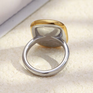 Square Shape Gold and Silver Color Stainless Steel Waterproof Statement Ring h5 Picture3