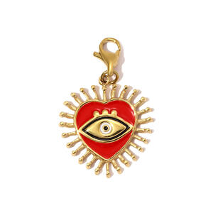 Vivid Devil's Eye DIY Titanium Steel Lobster Clip Gold Color Women's Pendants h5