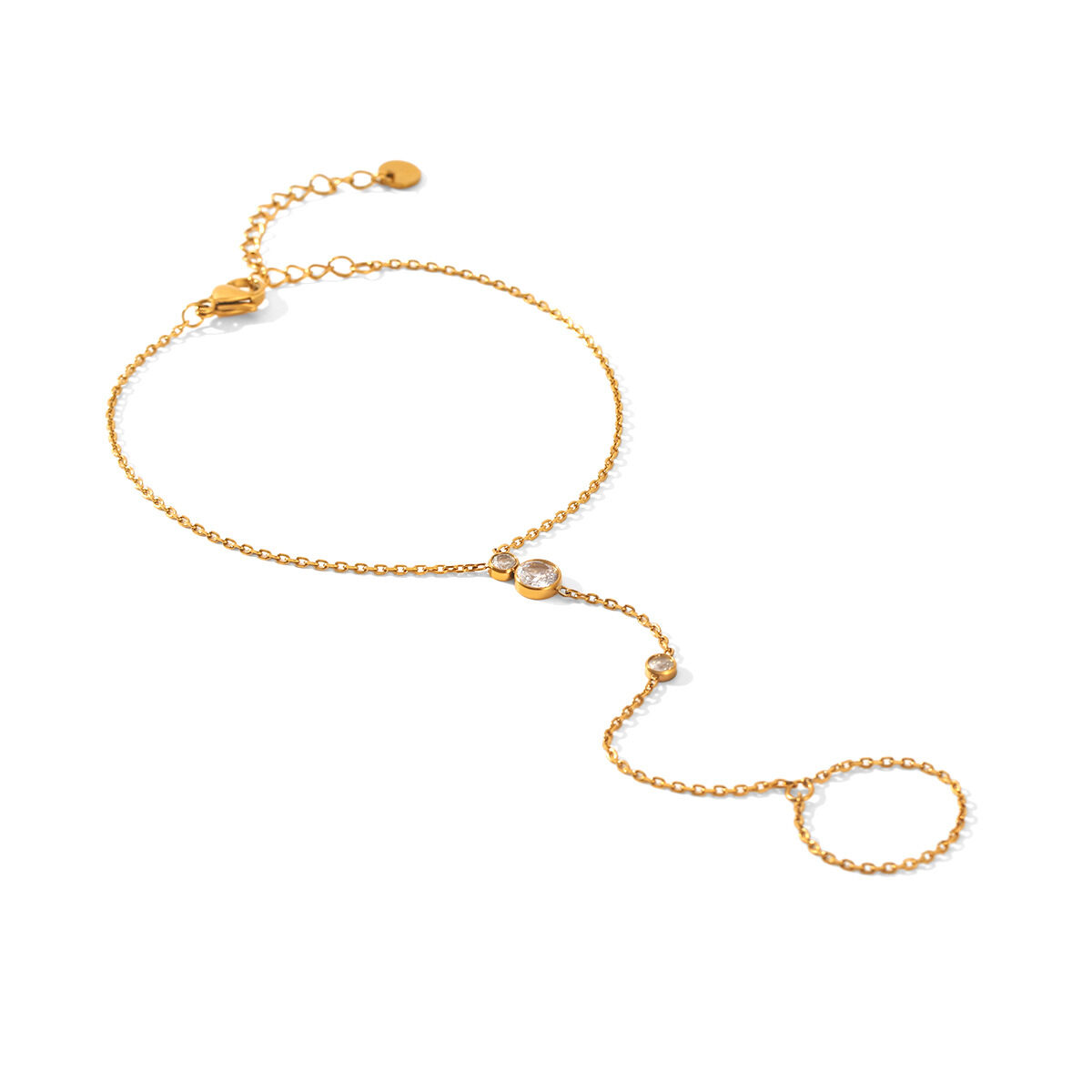 Y-shape Stainless Steel Waterproof Gold Color Necklace Set Picture6