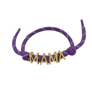 Klassieke MAMA-letterarmbanden van messing voor dames, gevlochten. h5