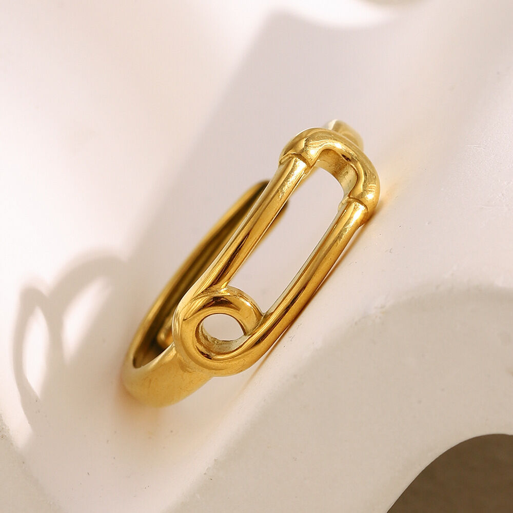 Minimalistischer Ring aus Edelstahl in Stiftform, wasserdicht, goldfarben 2