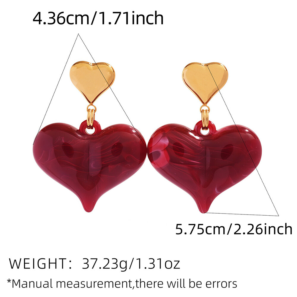 Simple Series Daily Heart Stainless Steel Waterproof Gold Color Women's Stud Earrings h5Picture2