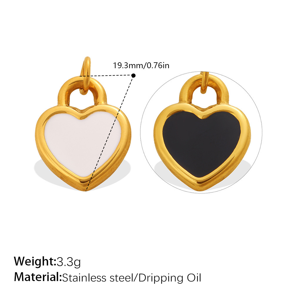 Simple Series Cute Irregular Shape Heart Star Smiling Face Stainless Steel Waterproof Gold Color Rhinestone Unisex Pendants h5Picture2