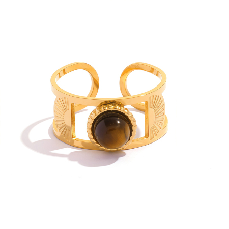 Anelli da donna in acciaio inossidabile color oro, di forma irregolare, impermeabili, adatti a tutti i giorni