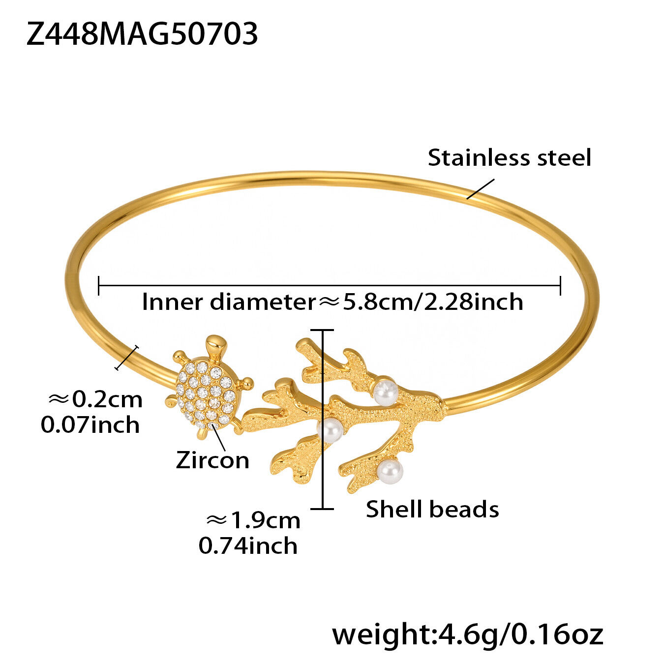 Z448-Gold Zircon Bracelet Picture7