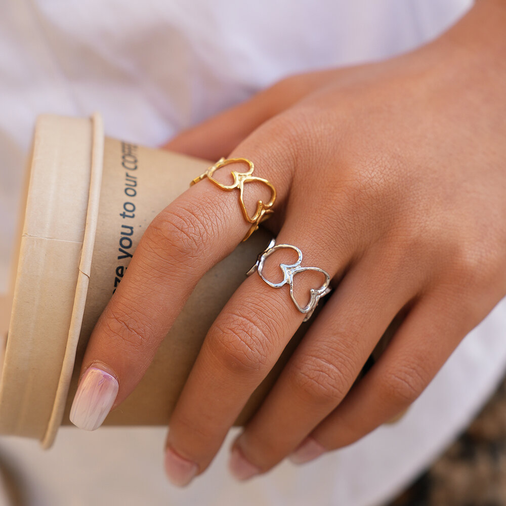 Daily Heart Stainless Steel Waterproof fade - resistant Women's Statement Rings h5Picture3
