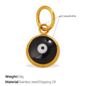 Simple Series Daily Devil's Eye Irregular Shape Animal Cartoon Stainless Steel Waterproof   Gold Color  Rhinestone Unisex Pendants h5 Picture2