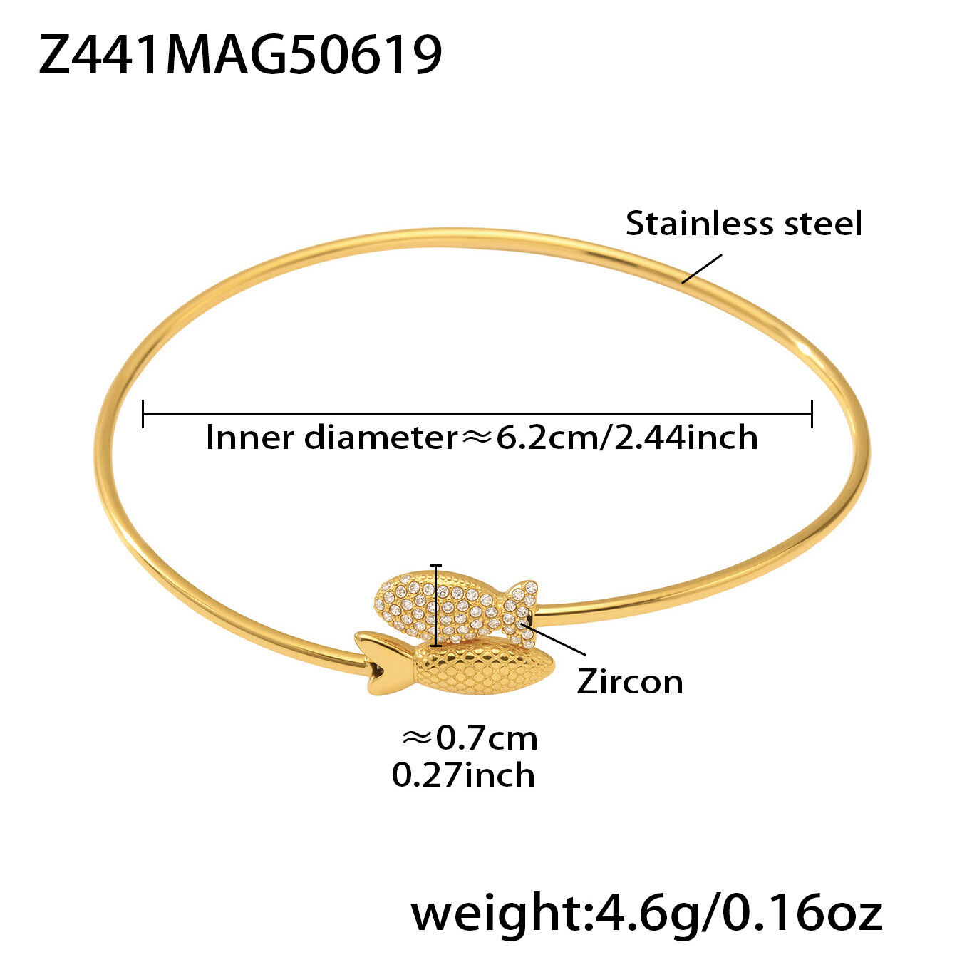 Z441 - Golden Zircon Bangle Picture2