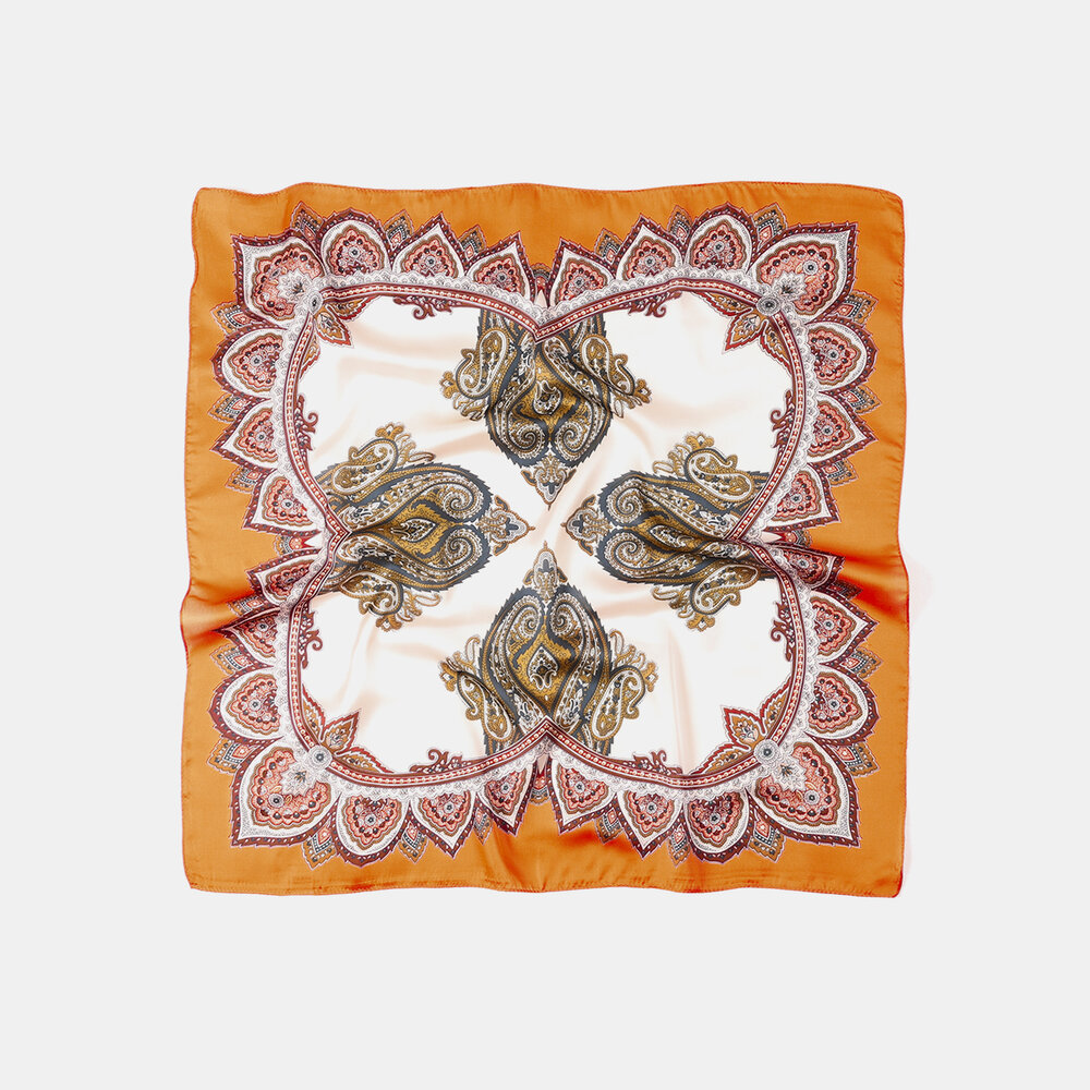 Retro Flower Imitated Silk Fabric Bandana h5Picture2