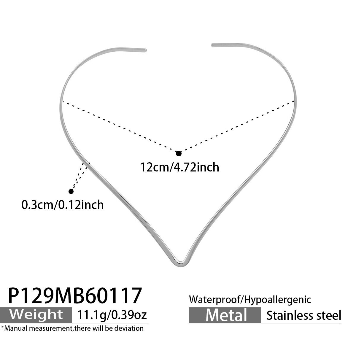 P129 - Steel Colored Necklace Picture6