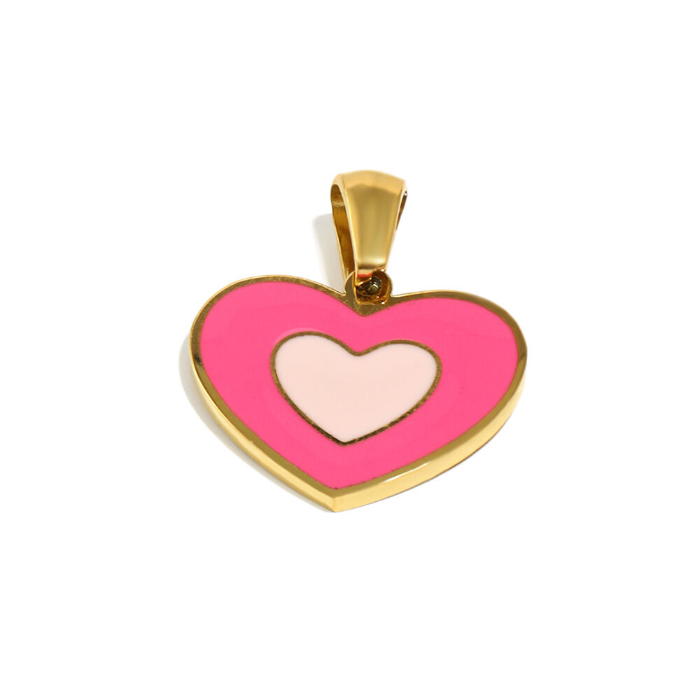 Oil-Dripping Heart Pendant - Gold - 7 Picture7