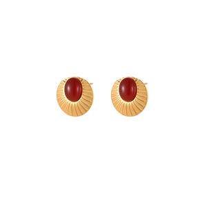 Luxuriöse Retro-Ohrstecker aus 18-karätigem Gold, Teufelsaugen-Kreis, wasserdicht, für Damen h5 Bild5