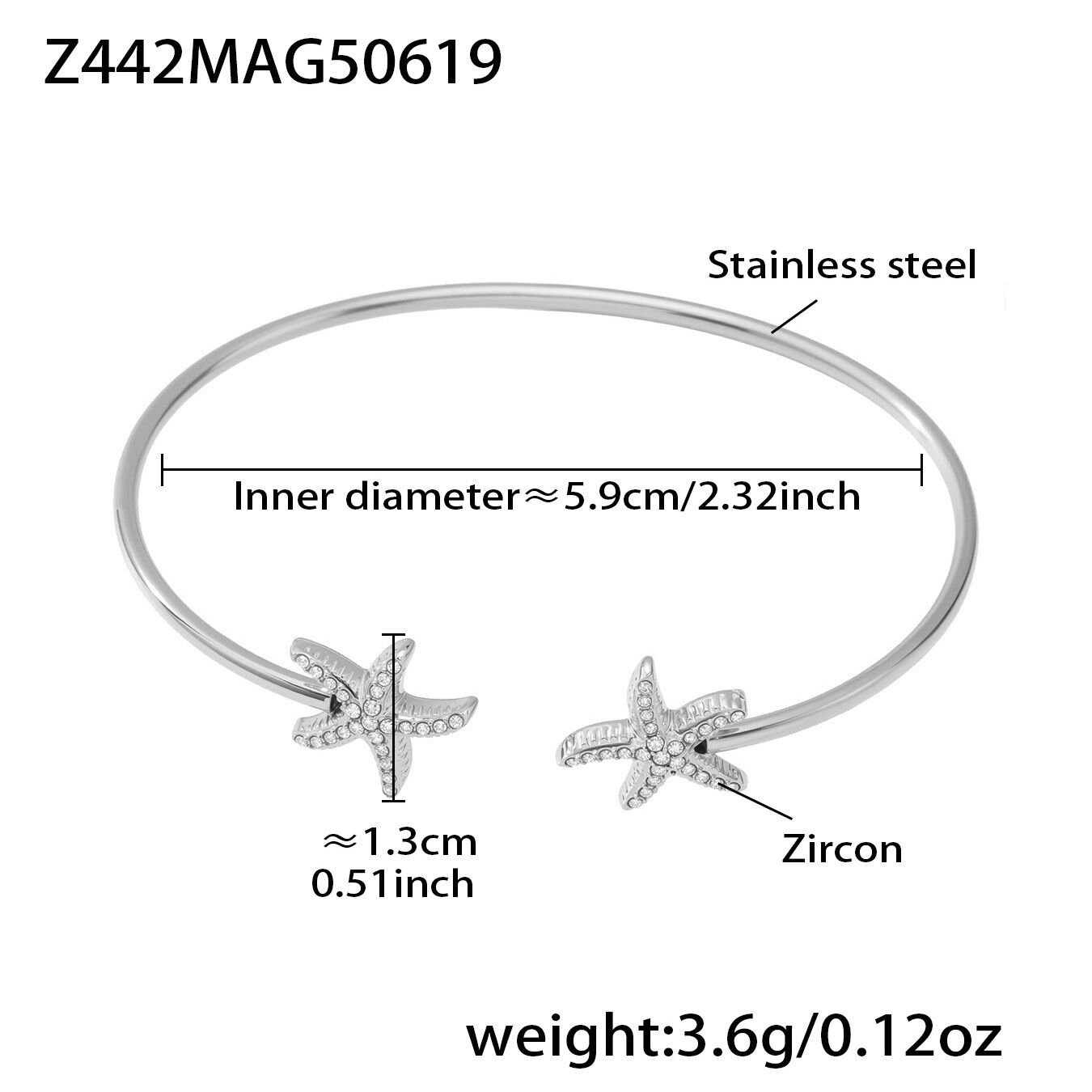 Z442 - Steel-Colored Zircon Bangle Picture5