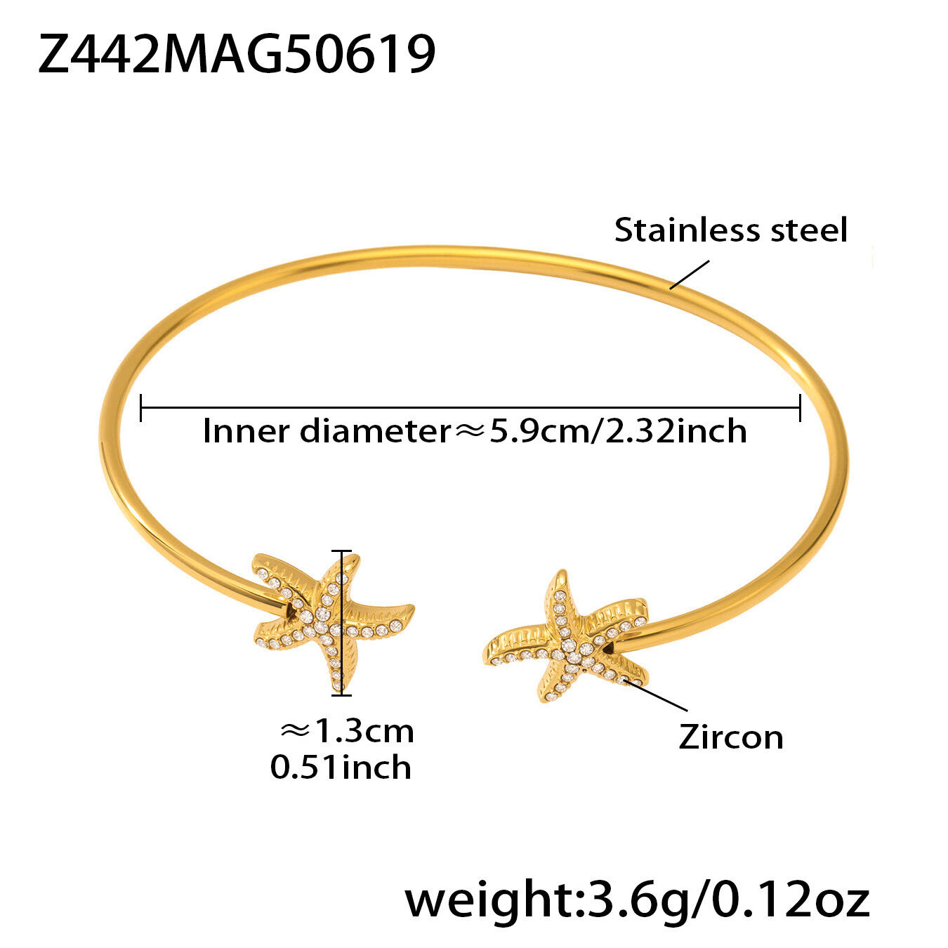 Z442 - Golden Zircon Bangle Picture3