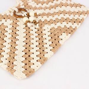 Stylish Mixed Color Woven Cotton Women's Beach Bags h5 Picture4