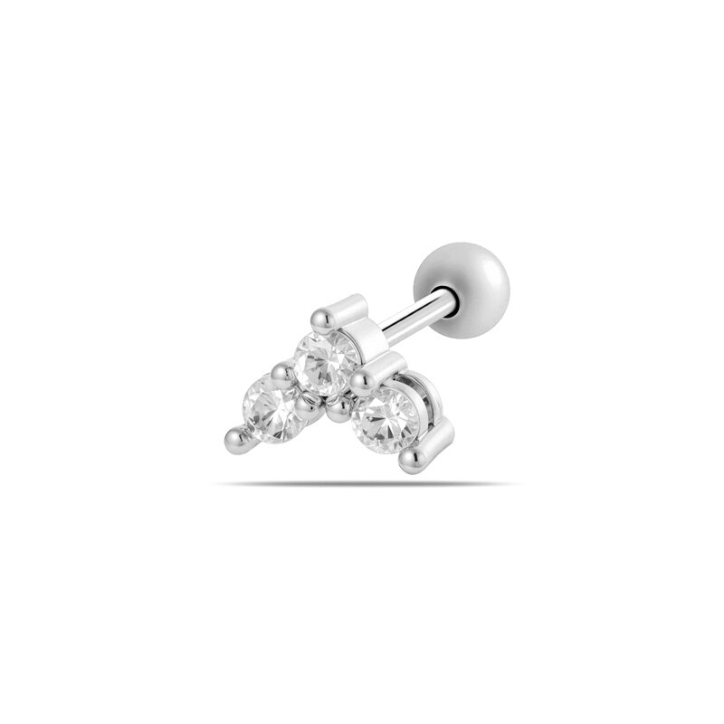 Chic Heart Copper Gold Color Zircon Women's Piercing Earrings