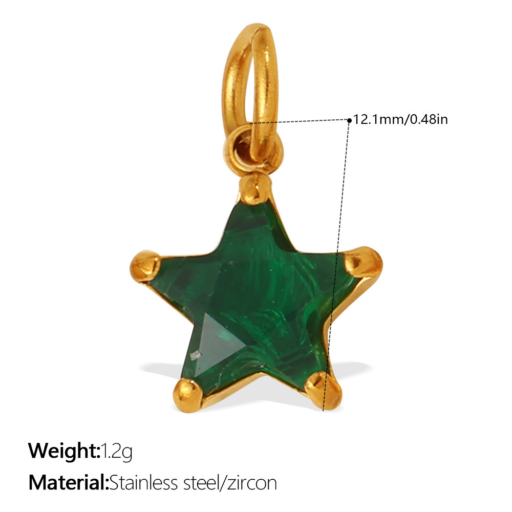Simple Series Daily Droplet Heart Stainless Steel Waterproof Gold Color Zircon Unisex Pendants h5Picture2