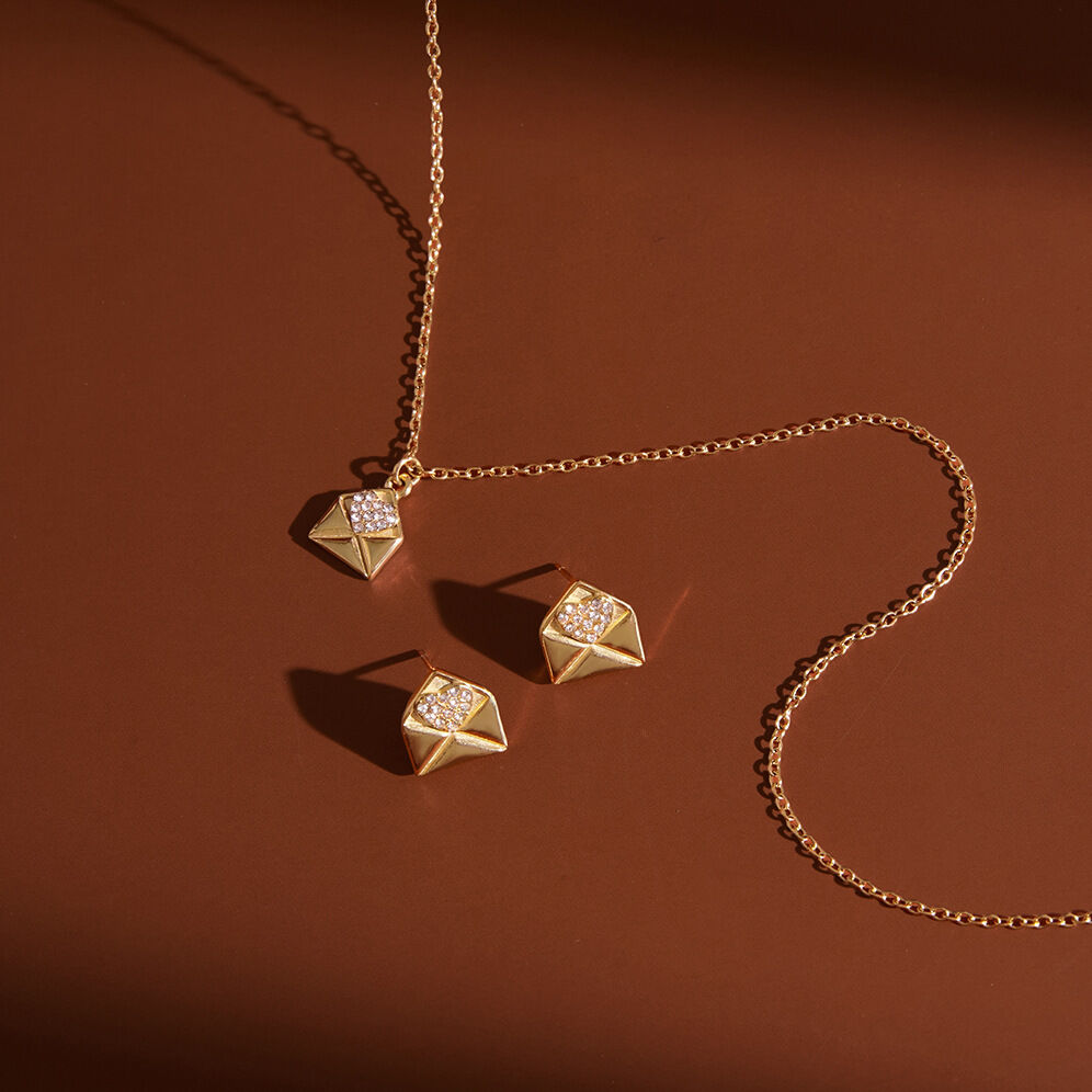 Romantic Envelope Heart Stainless Steel Waterproof Gold Color Women's Jewelry Sets h5Picture4