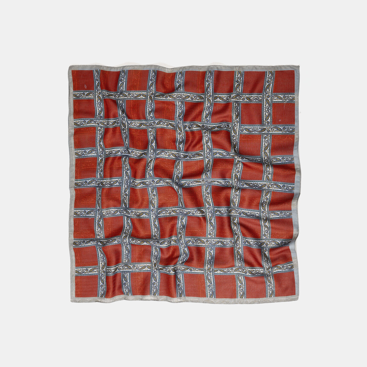 Retro Plaid Paisley Pattern Polyester Bandana