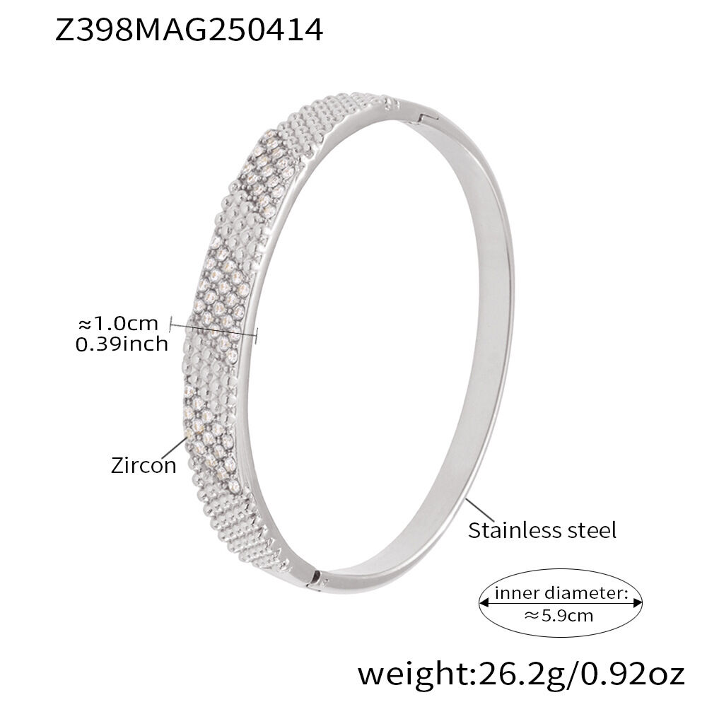 Brilliant Solid Color Stainless Steel Gold Color Waterproof&Anti-tarnish Women's Bangles 