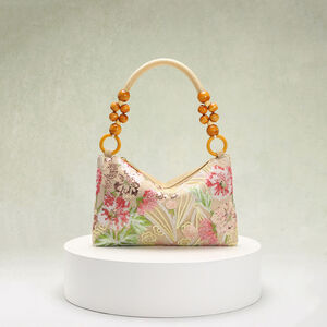 Romantic Elegant Flower Beads Pvc Women's Handbags(flower patterns are cut randomly) h5