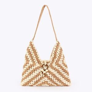 Stylish Mixed Color Woven Cotton Women's Beach Bags h5