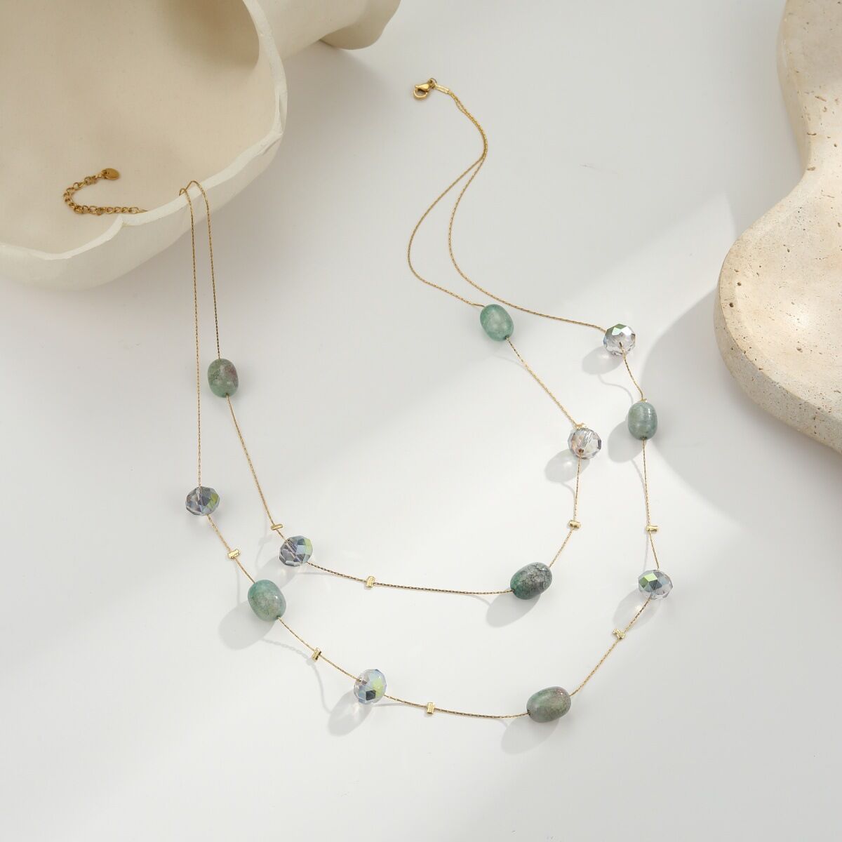 Elegant Beads Circle Lines Resin   Gold Color  Women's Long Necklaces h5 Picture4