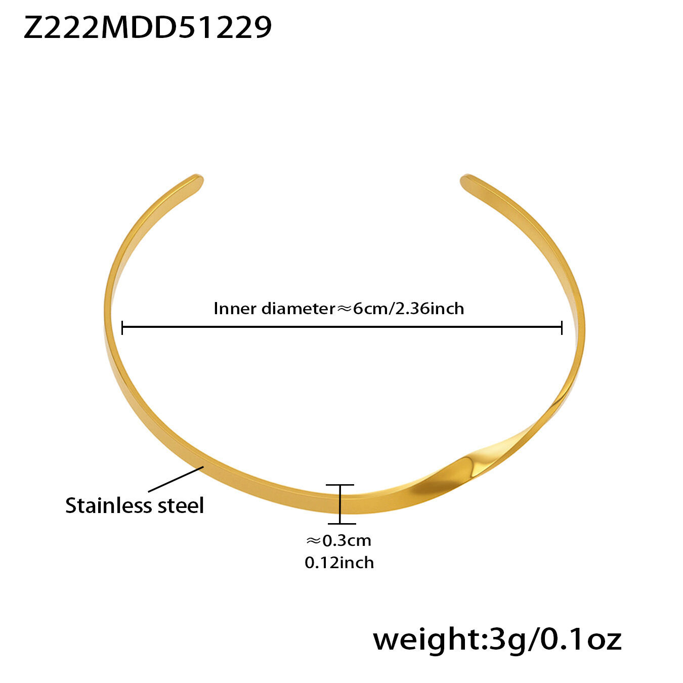 Z222 - Offenes Armband aus Gold Bild18