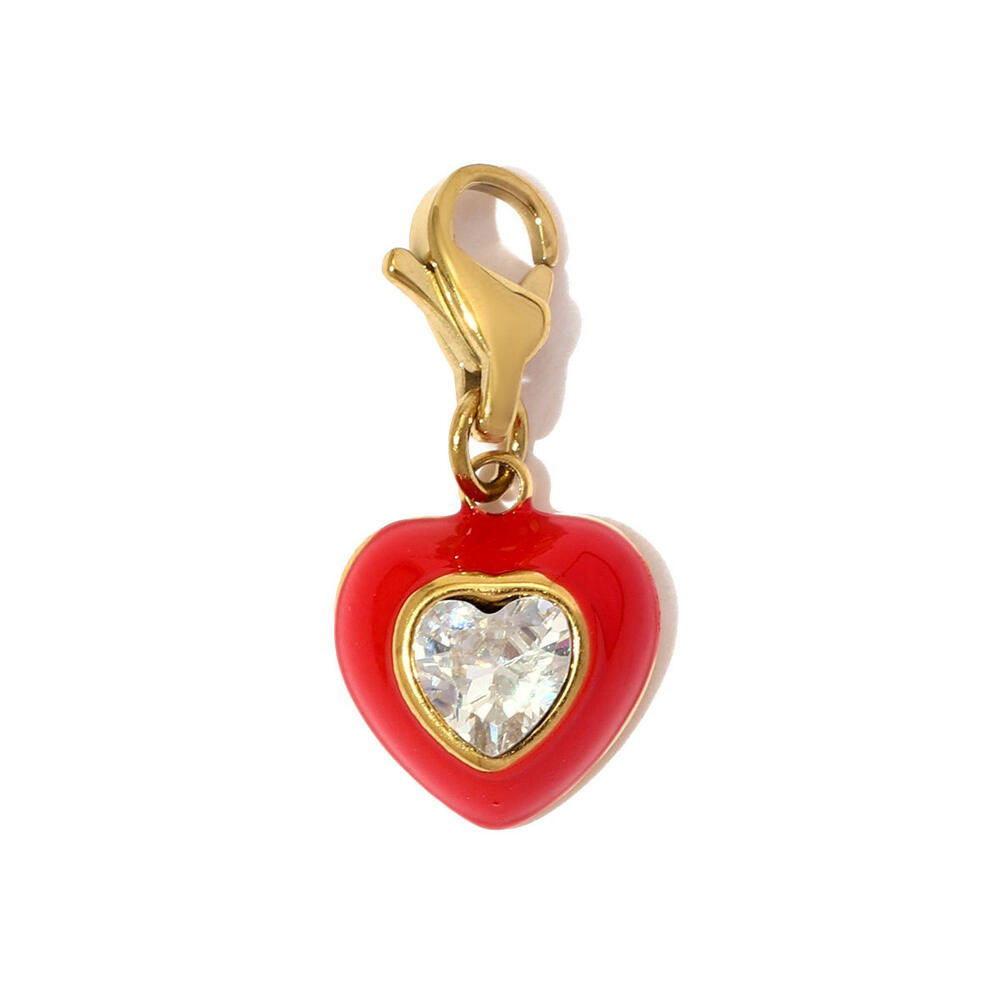 Romantic DIY Heart Crown Titanium Steel Lobster Clip Gold Color Women's Pendants