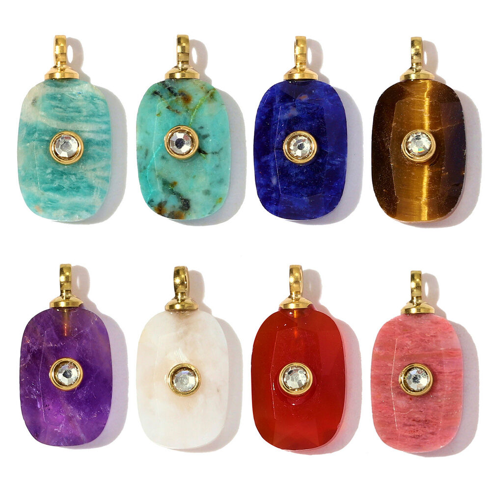 Vintage Circle Natural Stones Gold Color Women's Pendants h5Picture6