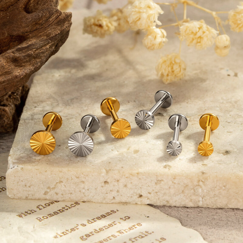 Minimalist Circle ASTM F136 Titanium Alloy Gold Color Women's Piercing Earrings