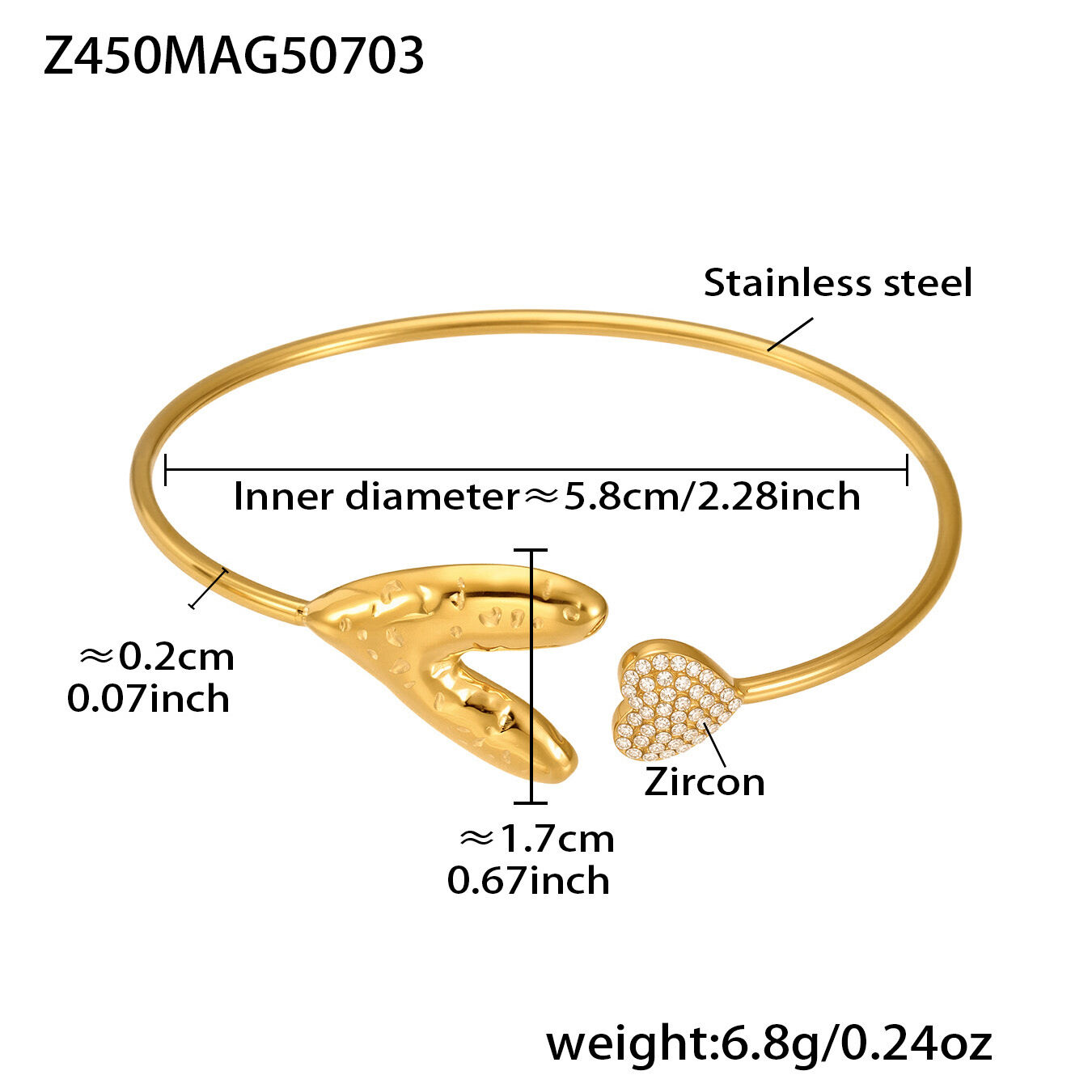 Z450-Gold Zircon Bracelet Picture9