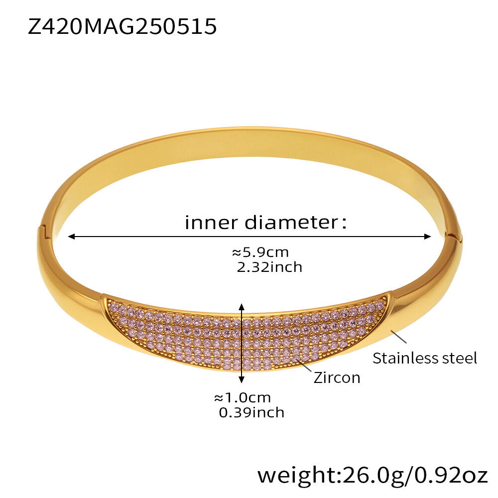 Z420 - Golden Pink Zircon Bangle Picture8