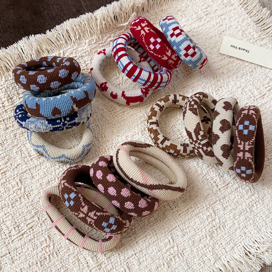 4-pieces Mixed Color Fabric Hair Ties h5 Picture2